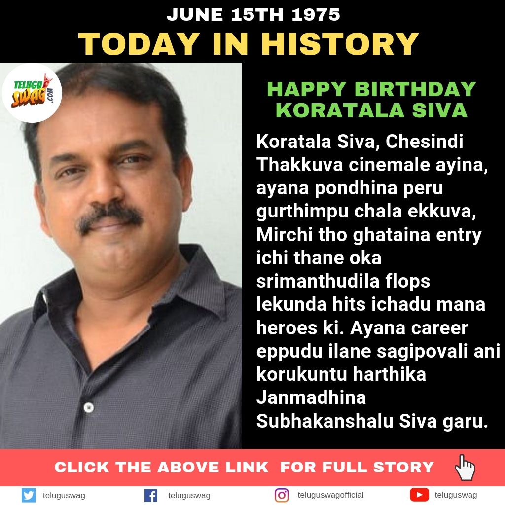 Happy Birthday Koratala Siva Telugu Swag