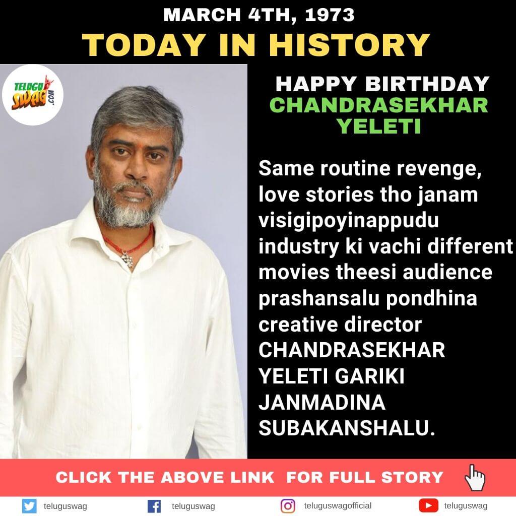 Happy Birthday Chandrasekhar Yeleti Telugu Swag