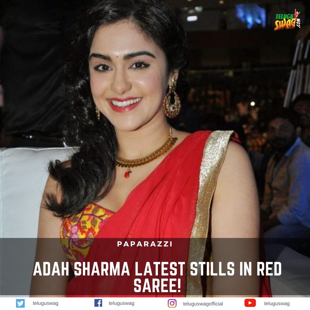 adah sharma latest stills in red saree! | Telugu Swag