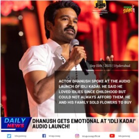 Dhanush Gets Emotional at 'Idli Kadai' Launch!