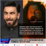 Ranveer Singh Criticized for Kantara Comment