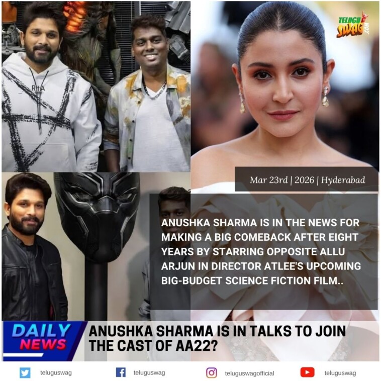 Anushka Sharma in talks for Allu Arjun AA22 Atlee film Telugu debut