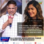Allu Aravind Wishes Mrunal Thakur Marries a Telugu Boy