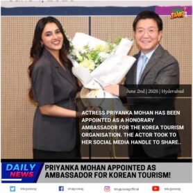 Priyanka Mohan Named South Korea Tourism Ambassador!