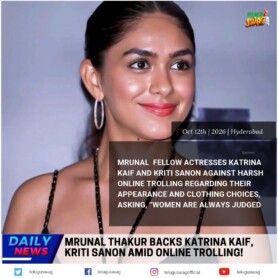 Mrunal Thakur Slams Online Trolls Targeting Katrina & Kriti
